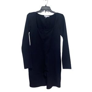 [Good American] Black Long Sleeve Dress with Square Neck